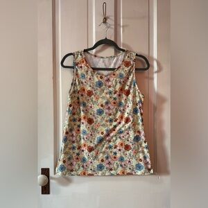 Floral Print Sleeveless Tank Top - Multicolor